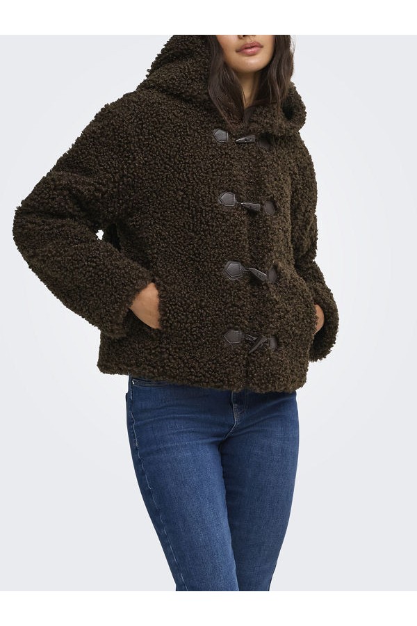 ONLEIRA TEDDY DUFFLE JACKET OTW - ΚΑΦΕ