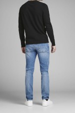 JJEBASIC KNIT CREW NECK NOOS - ΜΑΥΡΟ