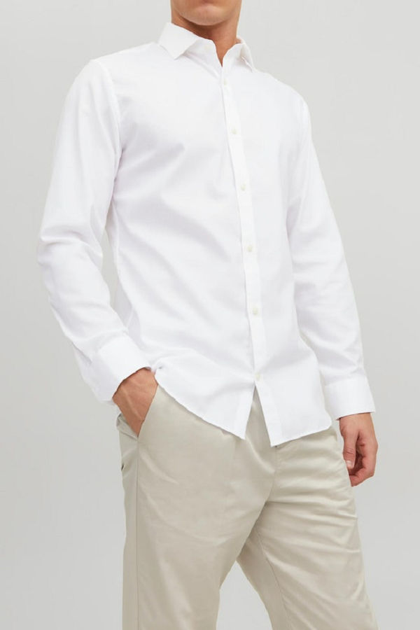 JPRBLAROYAL SHIRT L/S NOOS - ΛΕΥΚΟ