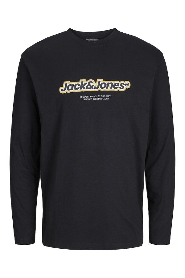 JORVESTERBRO NEWTON BRANDING TEE LS CN - ΜΑΥΡΟ