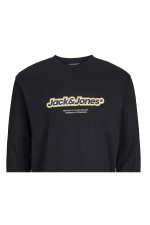 JORVESTERBRO NEWTON BRANDING TEE LS CN - ΜΑΥΡΟ