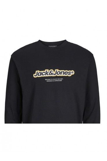 JORVESTERBRO NEWTON BRANDING TEE LS CN - ΜΑΥΡΟ