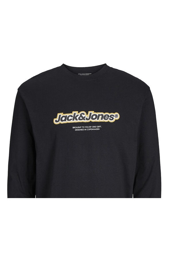 JORVESTERBRO NEWTON BRANDING TEE LS CN - ΜΑΥΡΟ