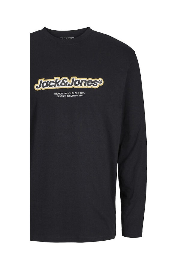 JORVESTERBRO NEWTON BRANDING TEE LS CN - ΜΑΥΡΟ