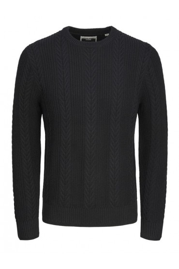 JCOCIPHER KNIT CREW NECK PLS - ΜΑΥΡΟ