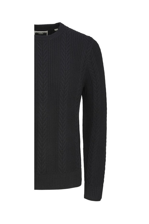 JCOCIPHER KNIT CREW NECK PLS - ΜΑΥΡΟ