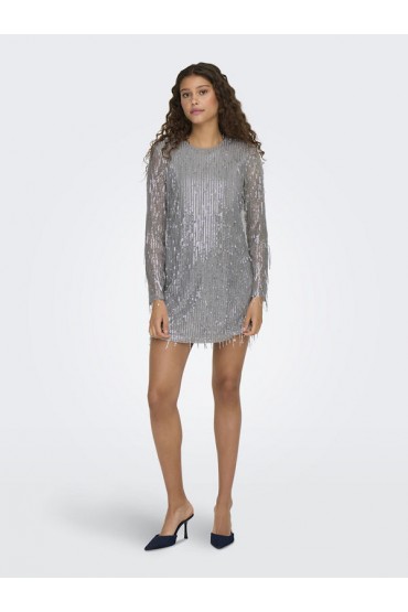 ONLANIKA SPACY LS SHORT DRESS WVN - ΓΚΡΙ