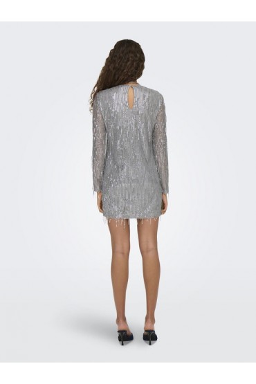 ONLANIKA SPACY LS SHORT DRESS WVN - ΓΚΡΙ