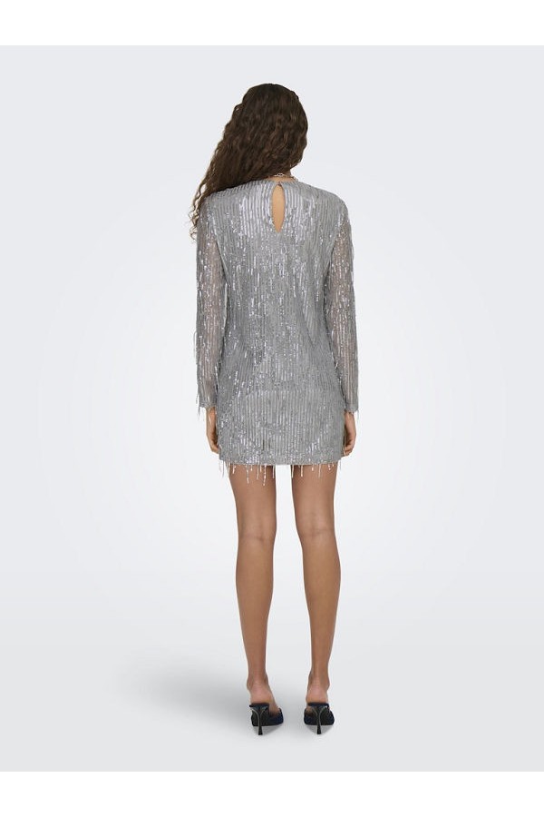 ONLANIKA SPACY LS SHORT DRESS WVN - ΓΚΡΙ