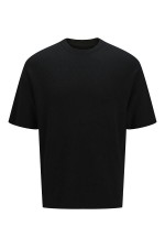 JPRWASON KNIT CREW NECK SS STYD AW24 - ΜΑΥΡΟ