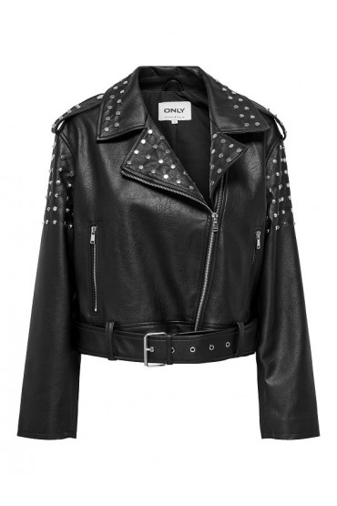 ONLDESTINY FAUX LEATHER BIKER OTW - ΜΑΥΡΟ