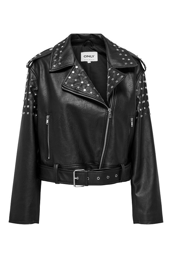 ONLDESTINY FAUX LEATHER BIKER OTW - ΜΑΥΡΟ