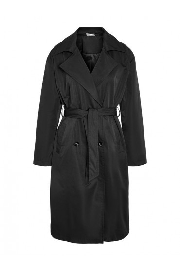 NMMANYA L/S TRENCHCOAT NOOS - ΜΑΥΡΟ