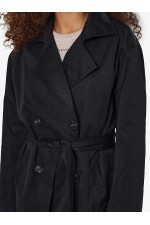 NMMANYA L/S TRENCHCOAT NOOS - ΜΑΥΡΟ