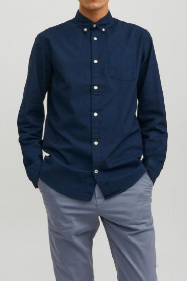 JJEOXFORD SHIRT L/S S21 NOOS - ΜΠΛΕ
