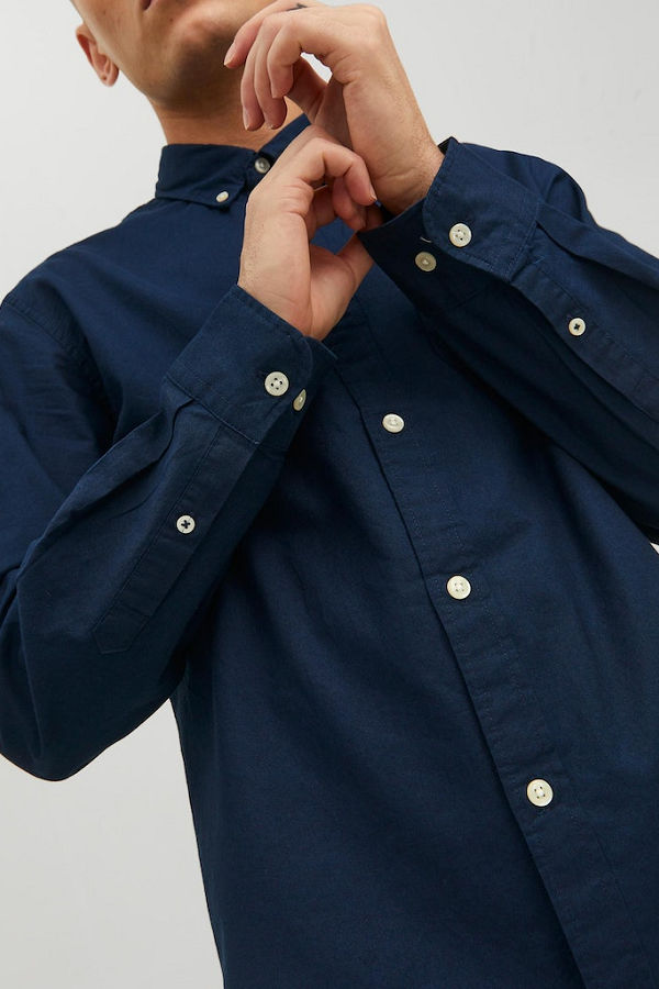 JJEOXFORD SHIRT L/S S21 NOOS - ΜΠΛΕ
