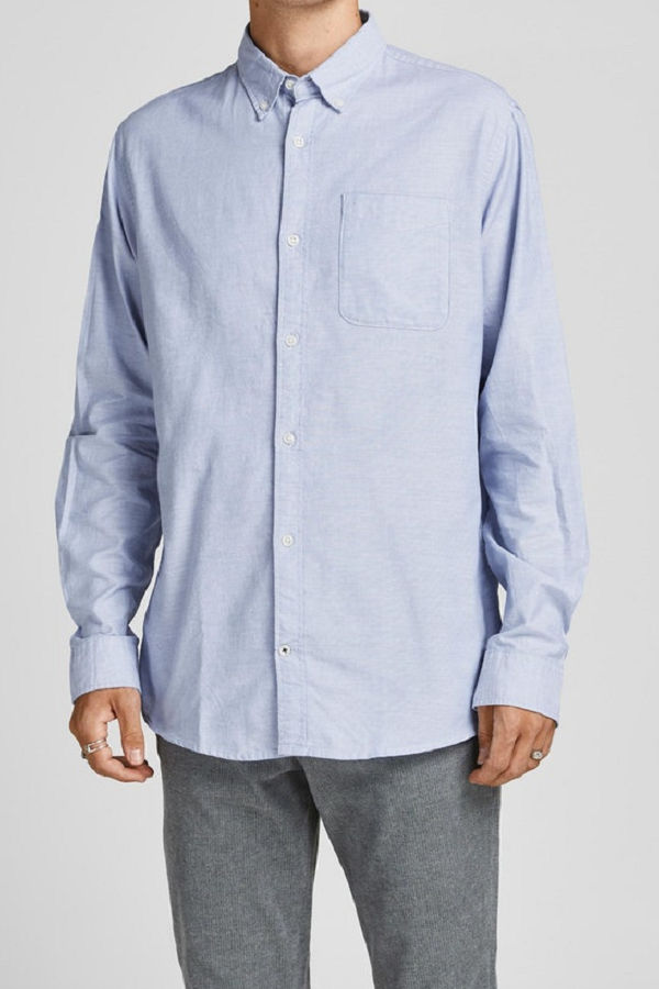 JJEOXFORD SHIRT L/S S21 NOOS - ΜΠΛΕ ΑΝΟΙΧΤΟ