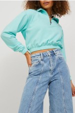 JXALFA REG LS EVERY ZIP SWEAT SWT NOOS - ΜΠΛΕ