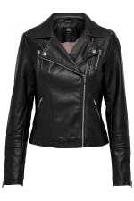 ONLGEMMA FAUX LEATHER BIKER OTW NOOS - ΜΑΥΡΟ