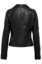 ONLGEMMA FAUX LEATHER BIKER OTW NOOS - ΜΑΥΡΟ