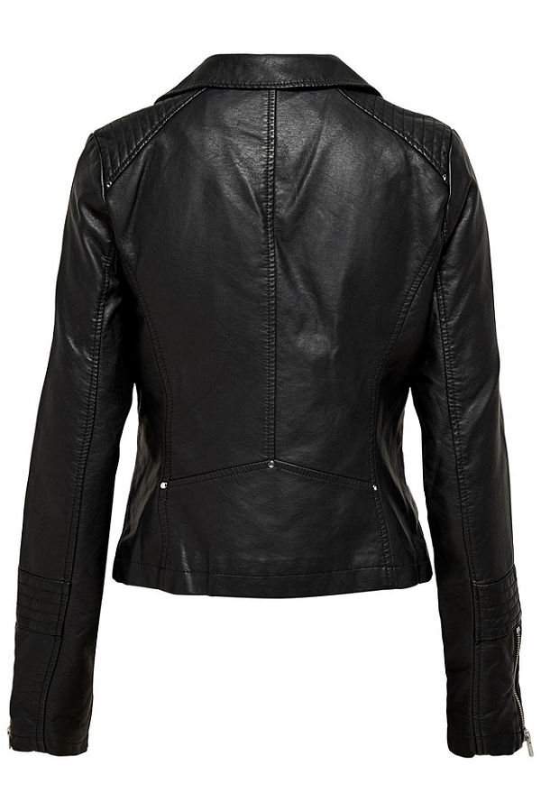 ONLGEMMA FAUX LEATHER BIKER OTW NOOS - ΜΑΥΡΟ