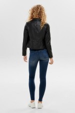 ONLGEMMA FAUX LEATHER BIKER OTW NOOS - ΜΑΥΡΟ