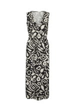 VMOLLY SL VNECK 7/8 DRESS WVN EXP BTQ GA - ΜΑΥΡΟ