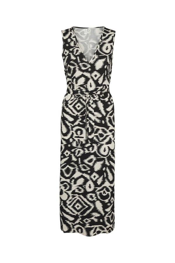 VMOLLY SL VNECK 7/8 DRESS WVN EXP BTQ GA - ΜΑΥΡΟ