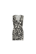 VMOLLY SL VNECK 7/8 DRESS WVN EXP BTQ GA - ΜΑΥΡΟ