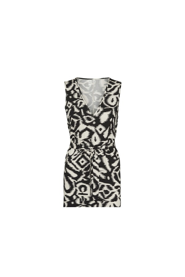 VMOLLY SL VNECK 7/8 DRESS WVN EXP BTQ GA - ΜΑΥΡΟ