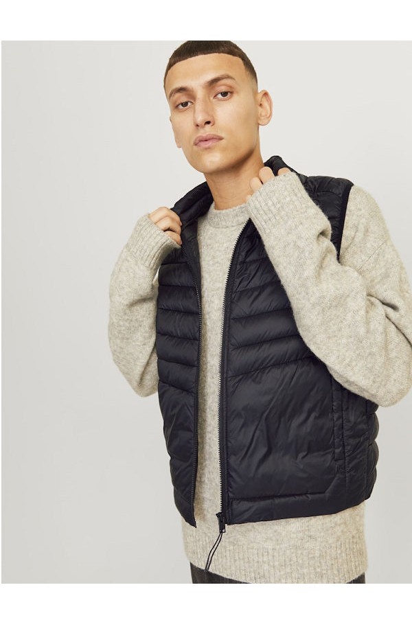 JJESPRINT BODYWARMER COLLAR NOOS - ΜΑΥΡΟ