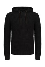 JJLIAMKNIT HOODIE PLS - ΜΑΥΡΟ