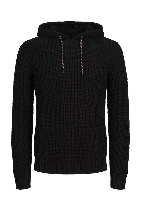 JJLIAMKNIT HOODIE PLS - ΜΑΥΡΟ