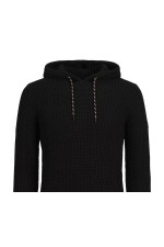 JJLIAMKNIT HOODIE PLS - ΜΑΥΡΟ