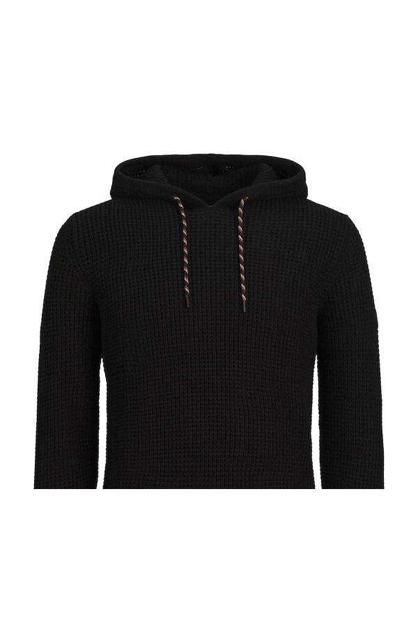 JJLIAMKNIT HOODIE PLS - ΜΑΥΡΟ