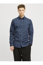 JJJOE PRINT SHIRT LS SS25 - ΜΠΛΕ