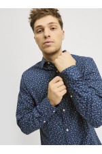 JJJOE PRINT SHIRT LS SS25 - ΜΠΛΕ