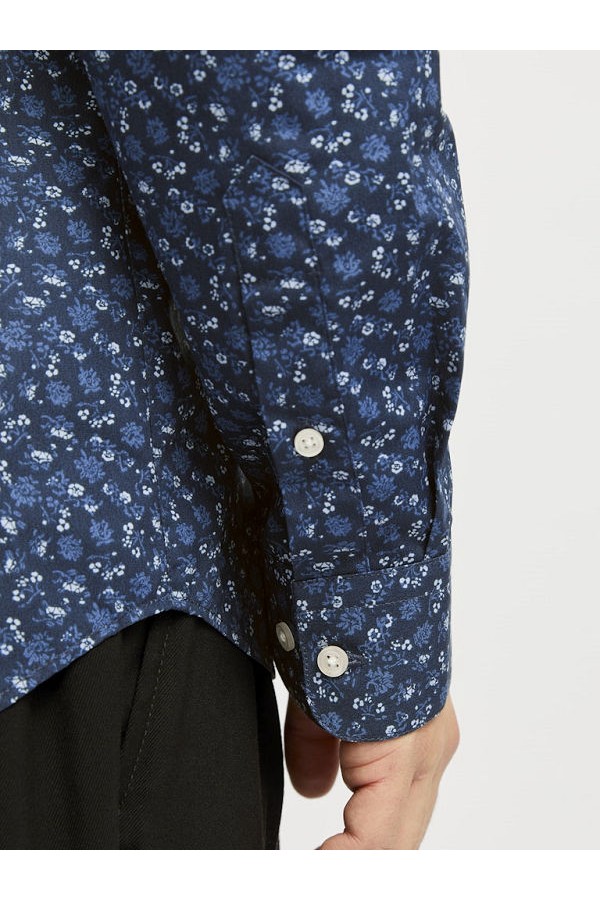 JJJOE PRINT SHIRT LS SS25 - ΜΠΛΕ