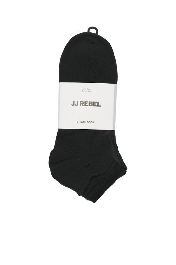 JREBREBEL LOGO SHORT SOCKS 5 PACK - ΜΑΥΡΟ