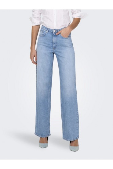 ONLJUICY HW WIDE LEG REA141 DNM NOOS - ΜΠΛΕ ΑΝΟΙΧΤΟ