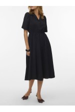 VMRORY SS CALF DRESS WVN EXP - ΜΑΥΡΟ