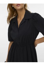 VMRORY SS CALF DRESS WVN EXP - ΜΑΥΡΟ