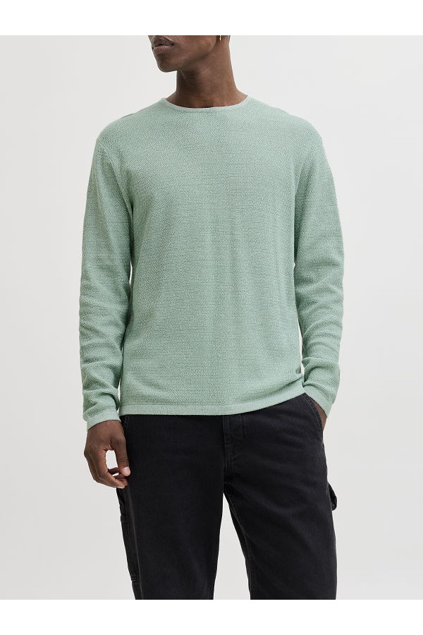 JJEGEORGE KNIT CREW NECK NOOS - ΠΡΑΣΙΝΟ