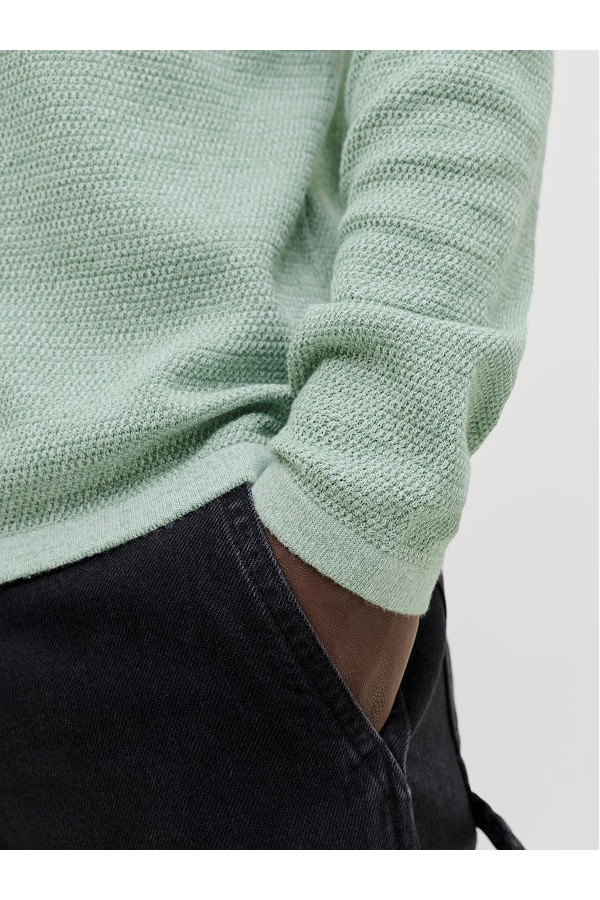 JJEGEORGE KNIT CREW NECK NOOS - ΠΡΑΣΙΝΟ