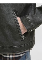 JJECASABLANCA PU JACKET NOOS - ΜΑΥΡΟ