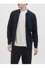 JREBCALLUM KNIT POLO FULL ZIP - ΜΠΛΕ