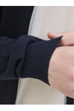 JREBCALLUM KNIT POLO FULL ZIP - ΜΠΛΕ