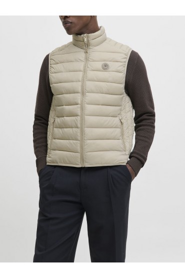 JJEBRADLEY LIGHT BODYWARMER COLLAR NOOS - ΜΠΕΖ
