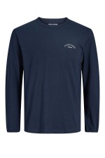 JJCOLLEGE LOGO TEE LS CREW NECK - ΜΠΛΕ