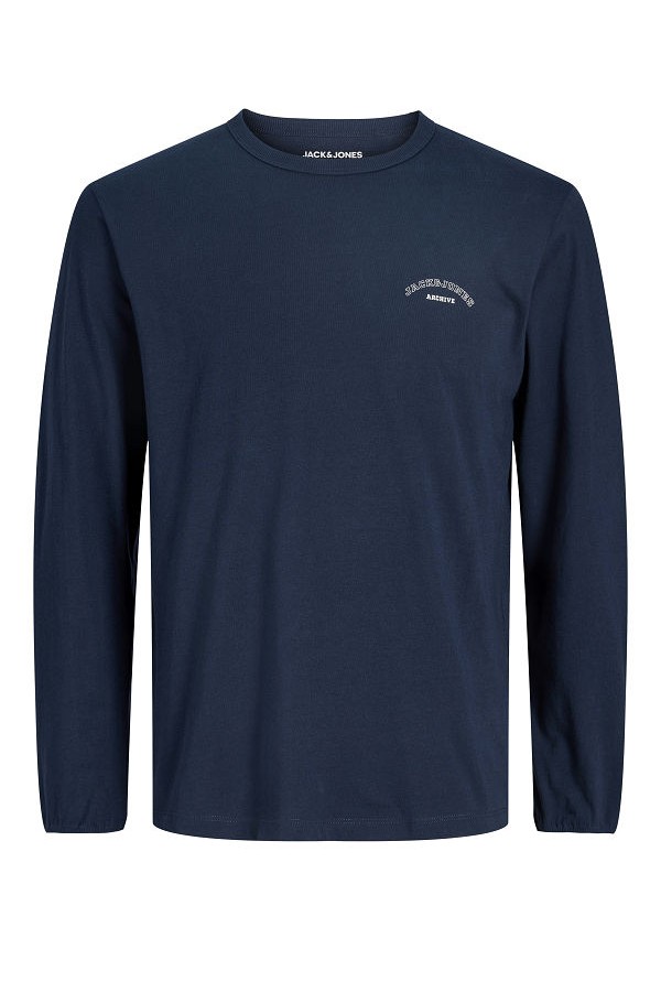 JJCOLLEGE LOGO TEE LS CREW NECK - ΜΠΛΕ